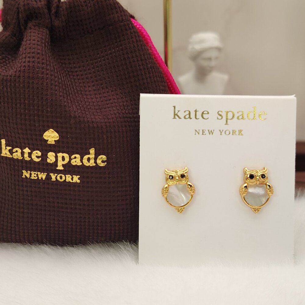 Kate Spade Owl Mother of Pearl Stud Earrings - Picture 5 of 5